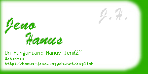 jeno hanus business card